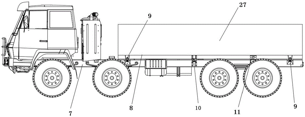 Double horizontal swivel shaft type floating connection device for vehicle frame connection