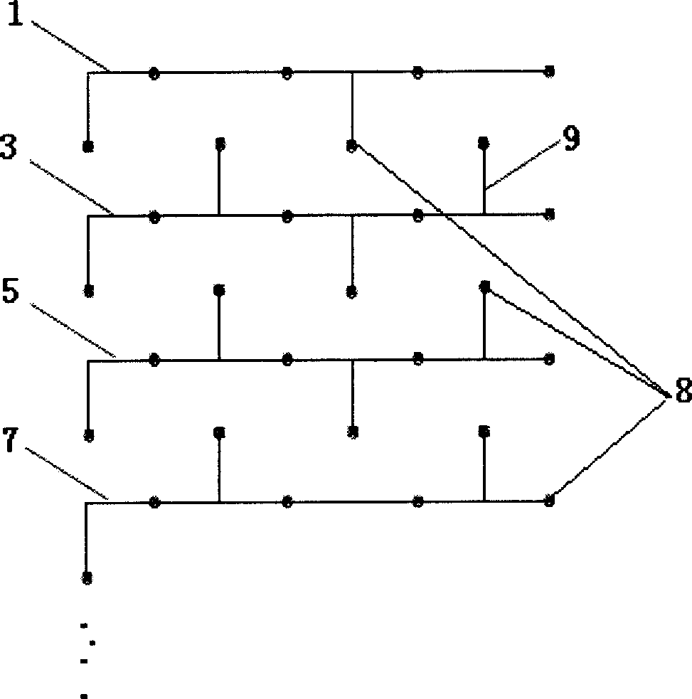 Configuration and design method for stationary duct style spray irrigation system branch pipe