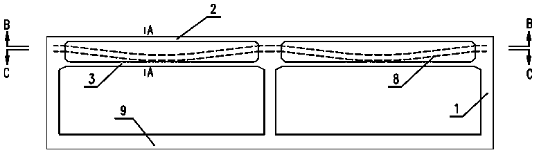 Box type top plate structure for large-span city tunnel