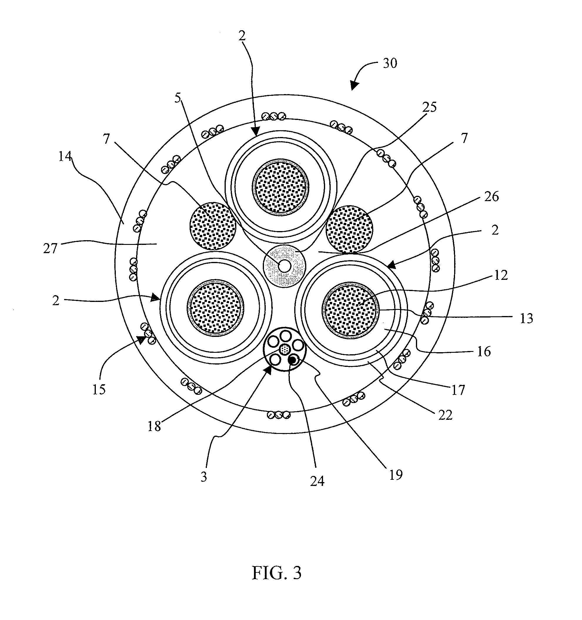 Method for measuring the length of an electric cable that uses an optical fibre element as a sensor