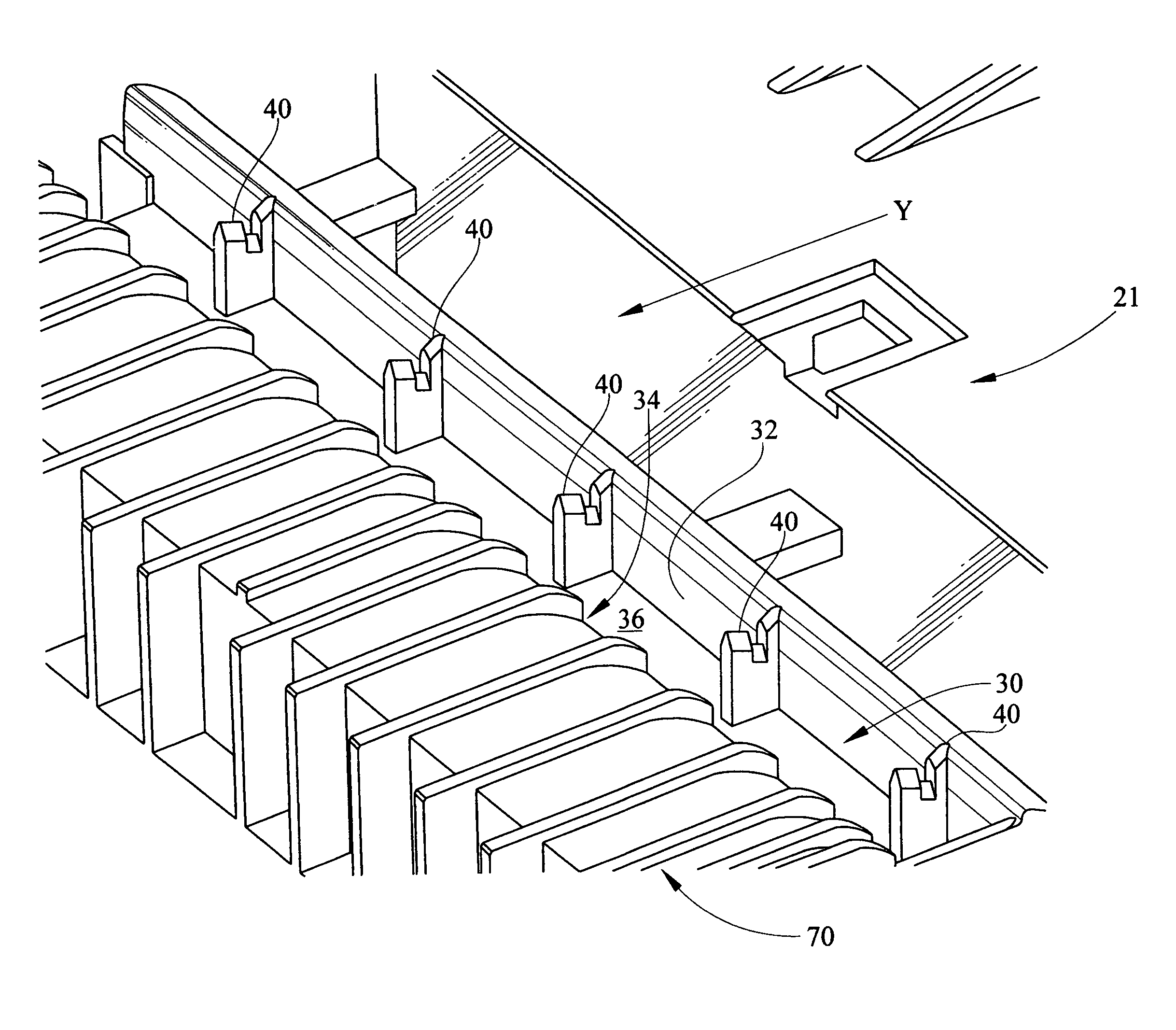 Trough support ribs