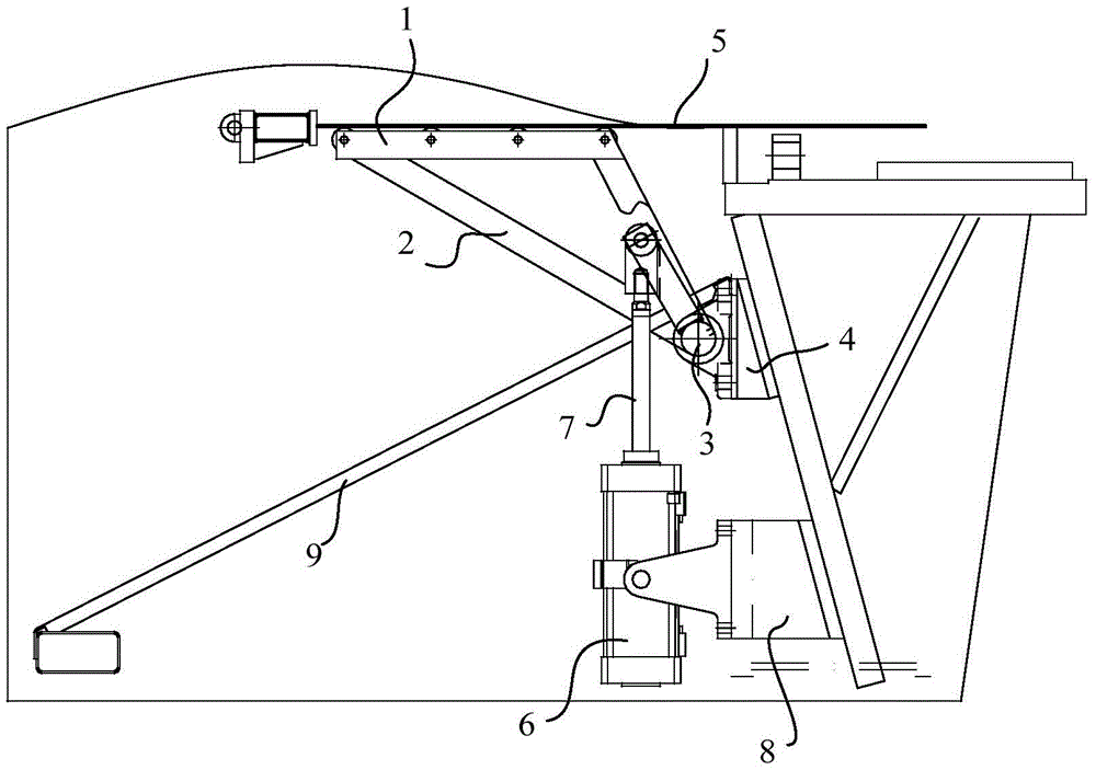 Back support device of plate shearing machine