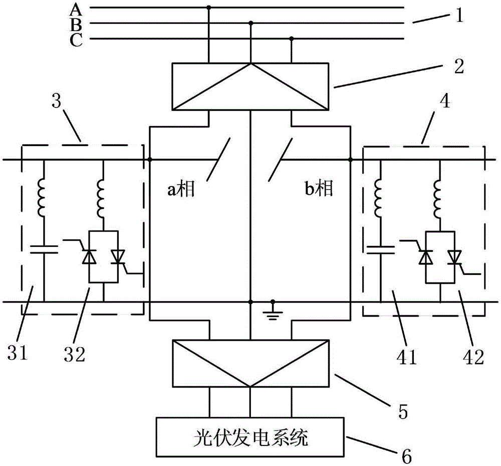 Photovoltaic inverter two-phase SVC optimization control method in tractive power supply system