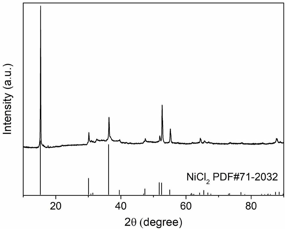 NiCl2 powder synthesized at low temperature and application