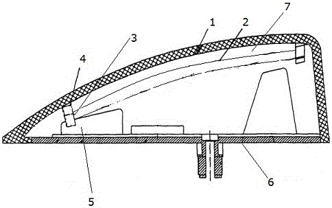 Radio signal receiving antenna for vehicle and ship