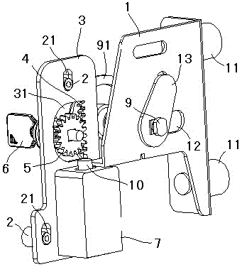 Emergency unlocking mechanism for gear transmission type safe box lock