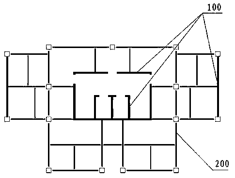 Building of steel frame and concrete shear wall structure and construction method for building of steel frame and concrete shear wall structure