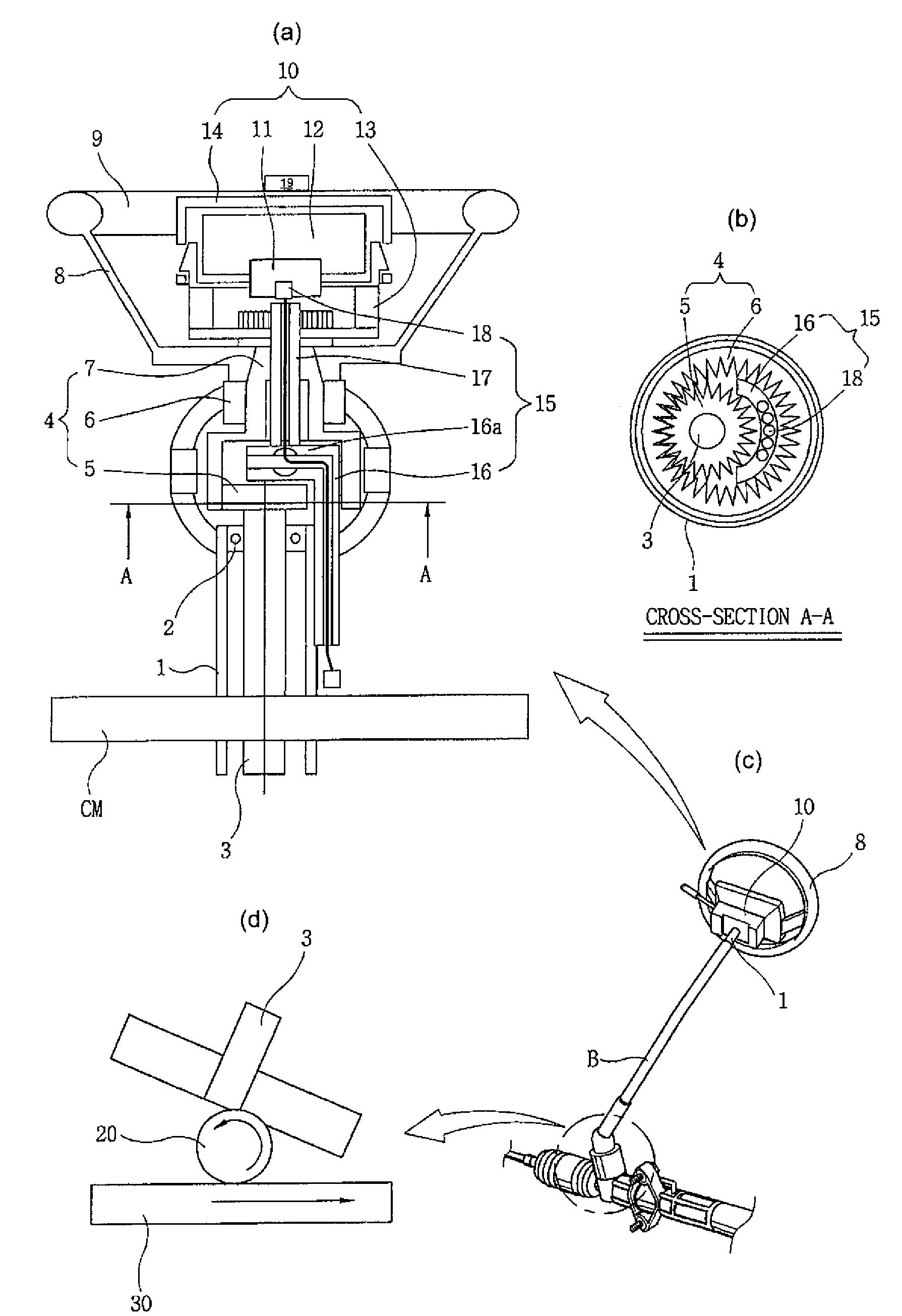 Vehicle steering system including irrotational airbag module