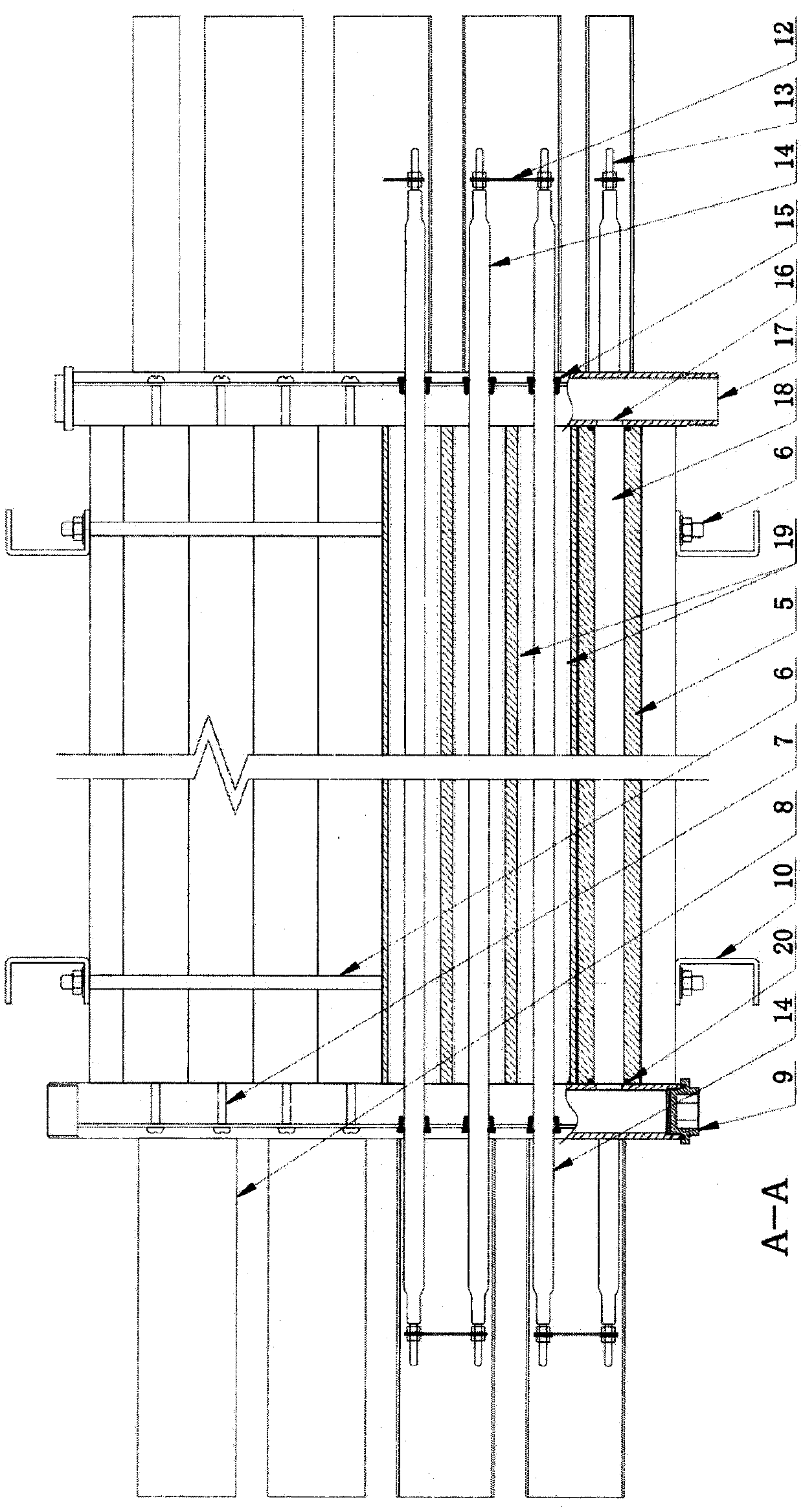 High-pressure drive-in quick heating type electric boiler host machine and manufacturing process thereof