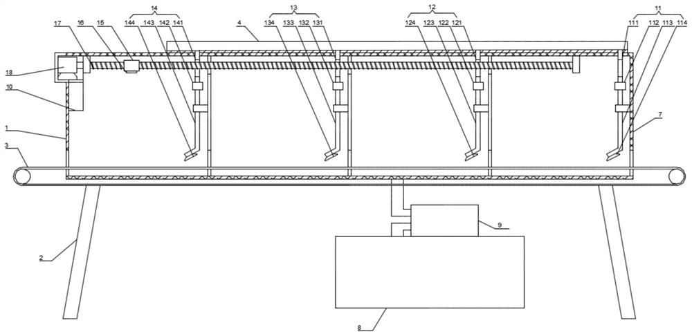 Intelligent adhesive spraying equipment for crayfish ice coating and freshness locking