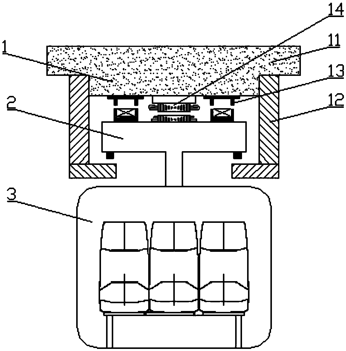 Suspended type maglev transportation system and maglev train suspension frame