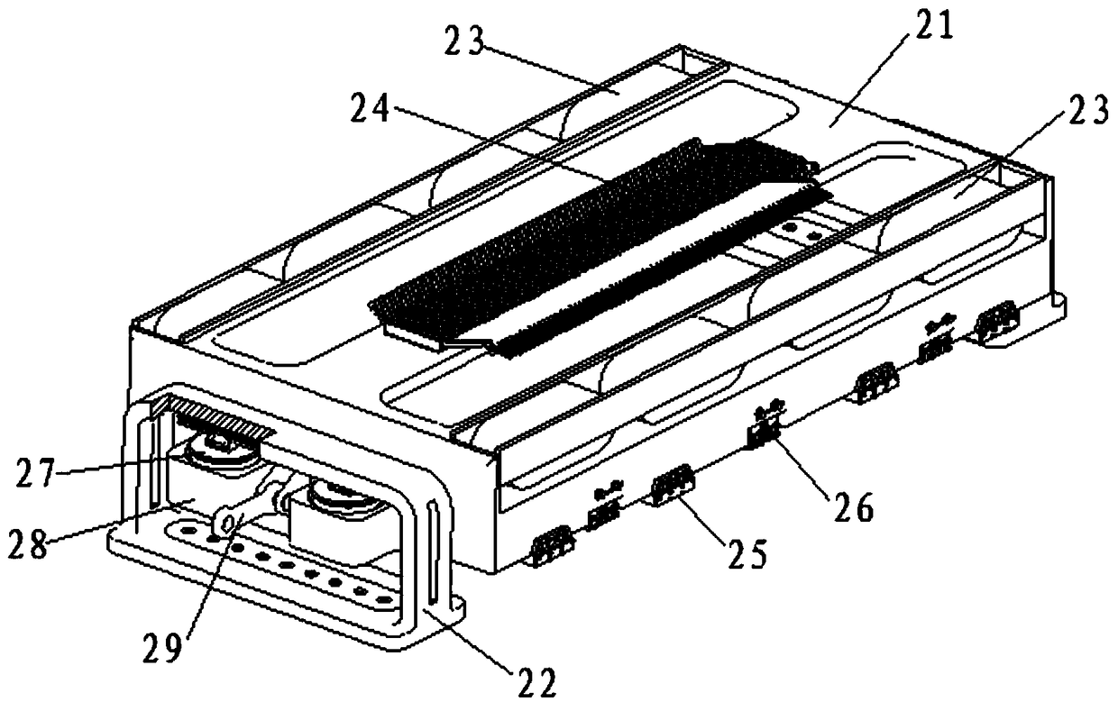 Suspended type maglev transportation system and maglev train suspension frame