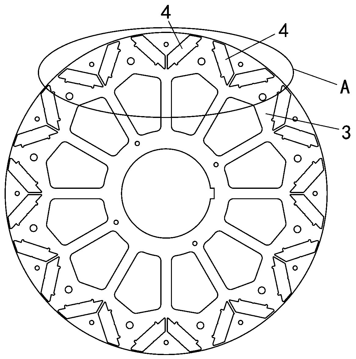 Mounting structure of rotor iron core and magnetic steel