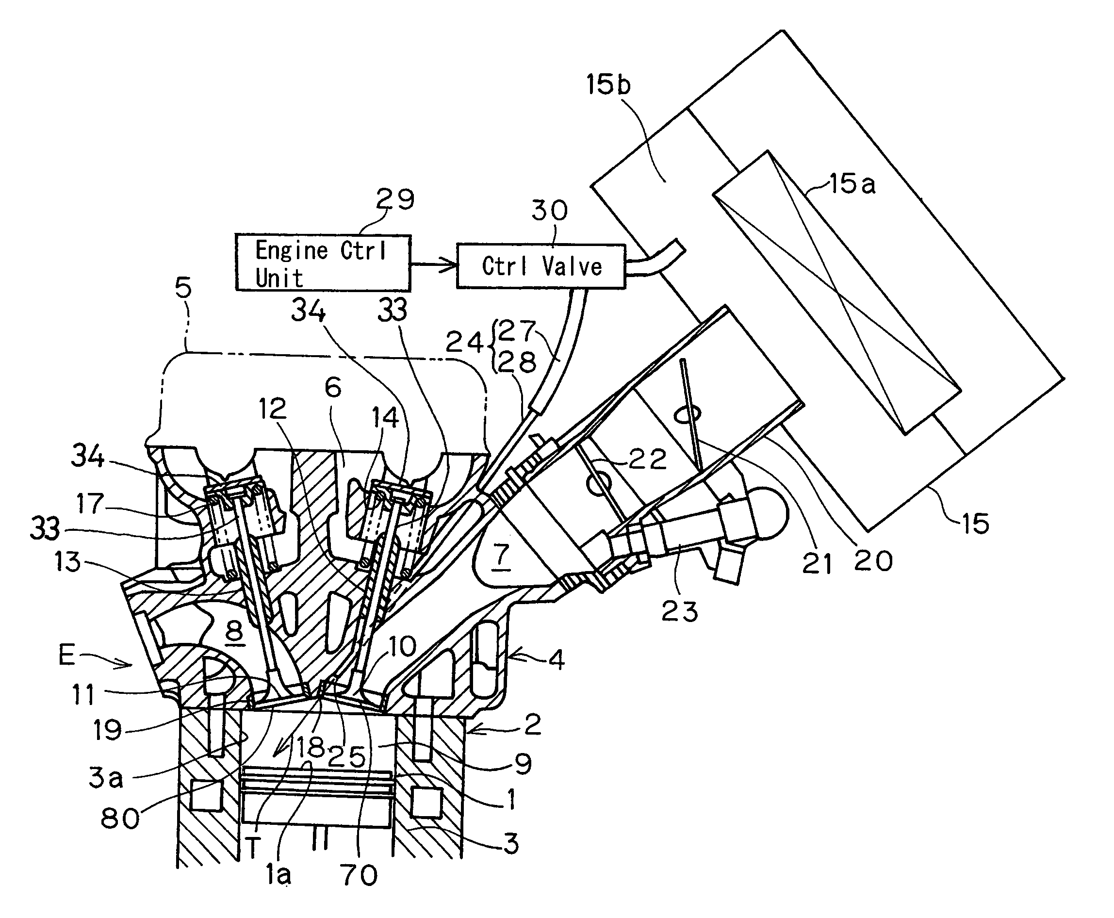 Swirl forming device in combustion engine