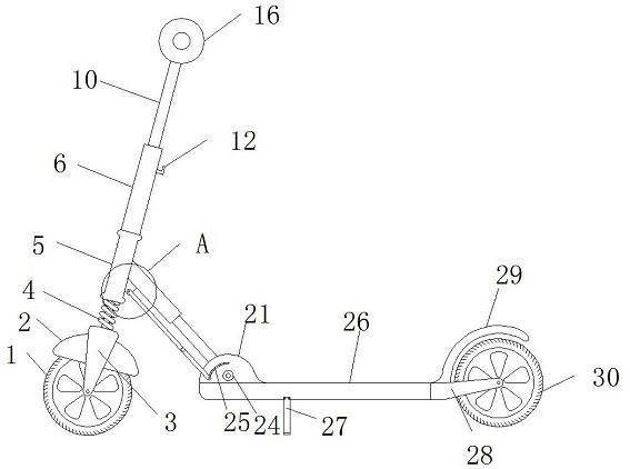 Scooter with locking device