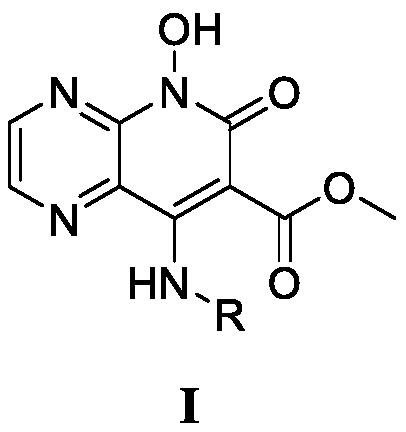 8-Amino-7-formic acid methyl ester-pyrazine-pyridone derivative and its preparation method and application