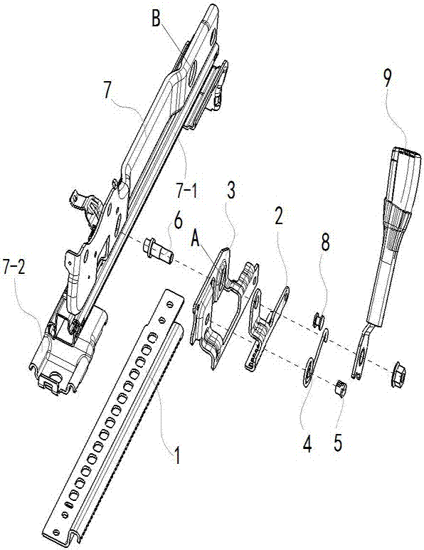 Mechanism for preventing car seat lock failure and peeling of upper and lower slide rails