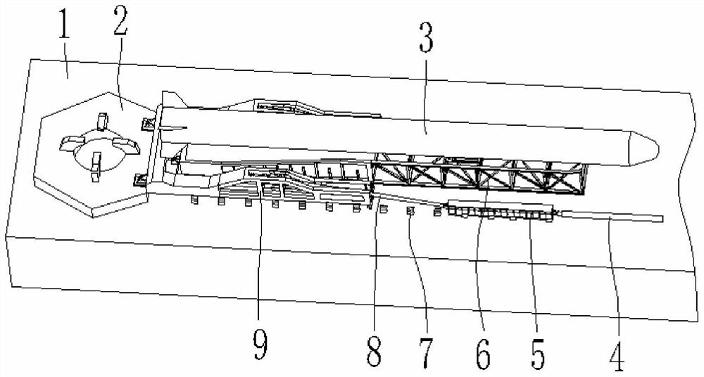 Marine rocket thermal launching erecting device and erecting method