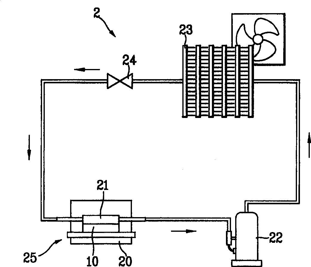 Refrigerating cooler of semiconductor element or device