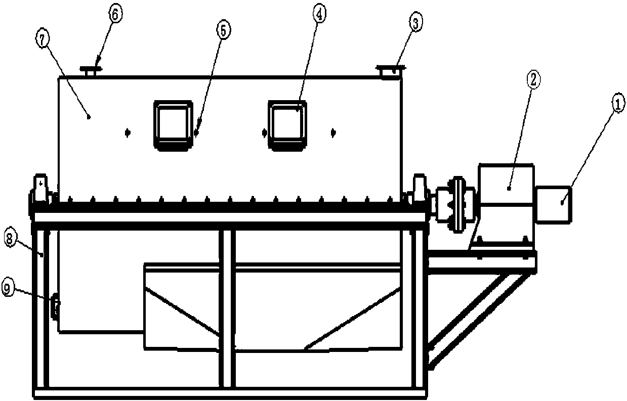 Efficient and energy-saving continuous type composting fermentation device