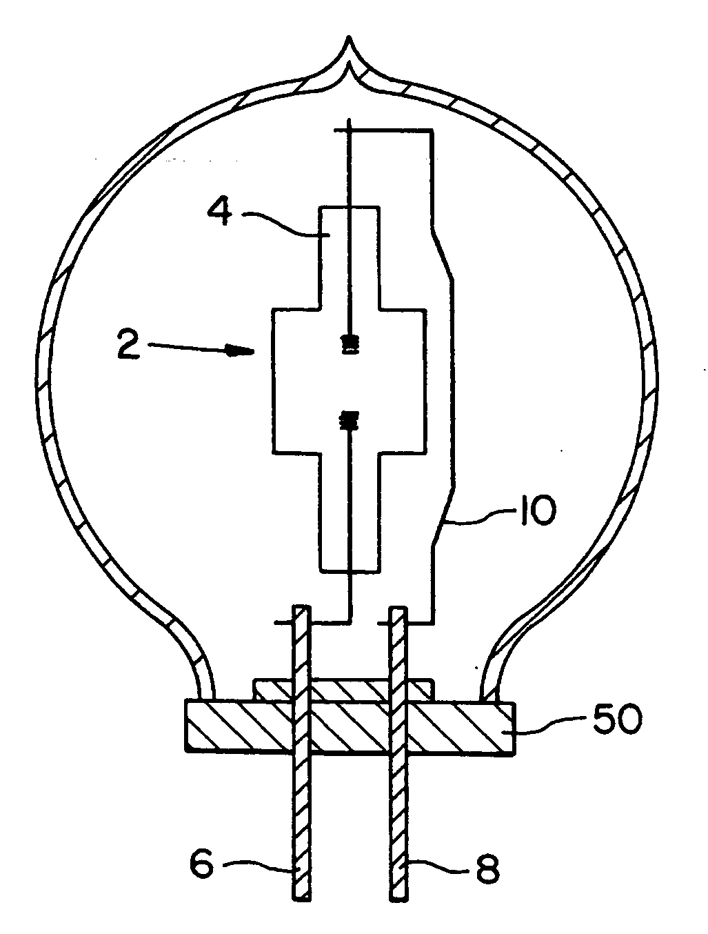 Light device including an outside bulb, especially a high pressure discharge lamp