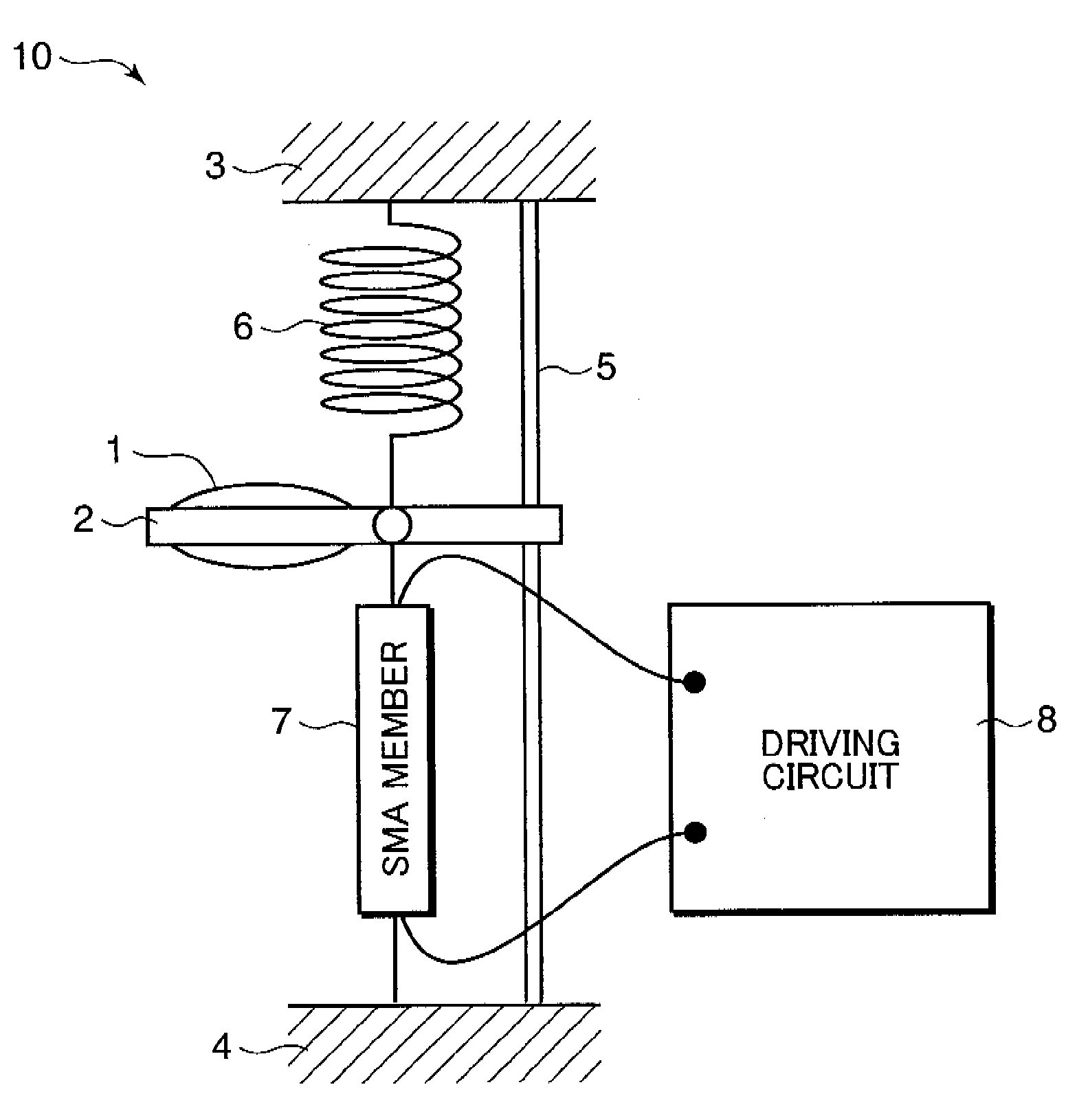 Sma actuator driving device, and image pickup device incorporated with the same