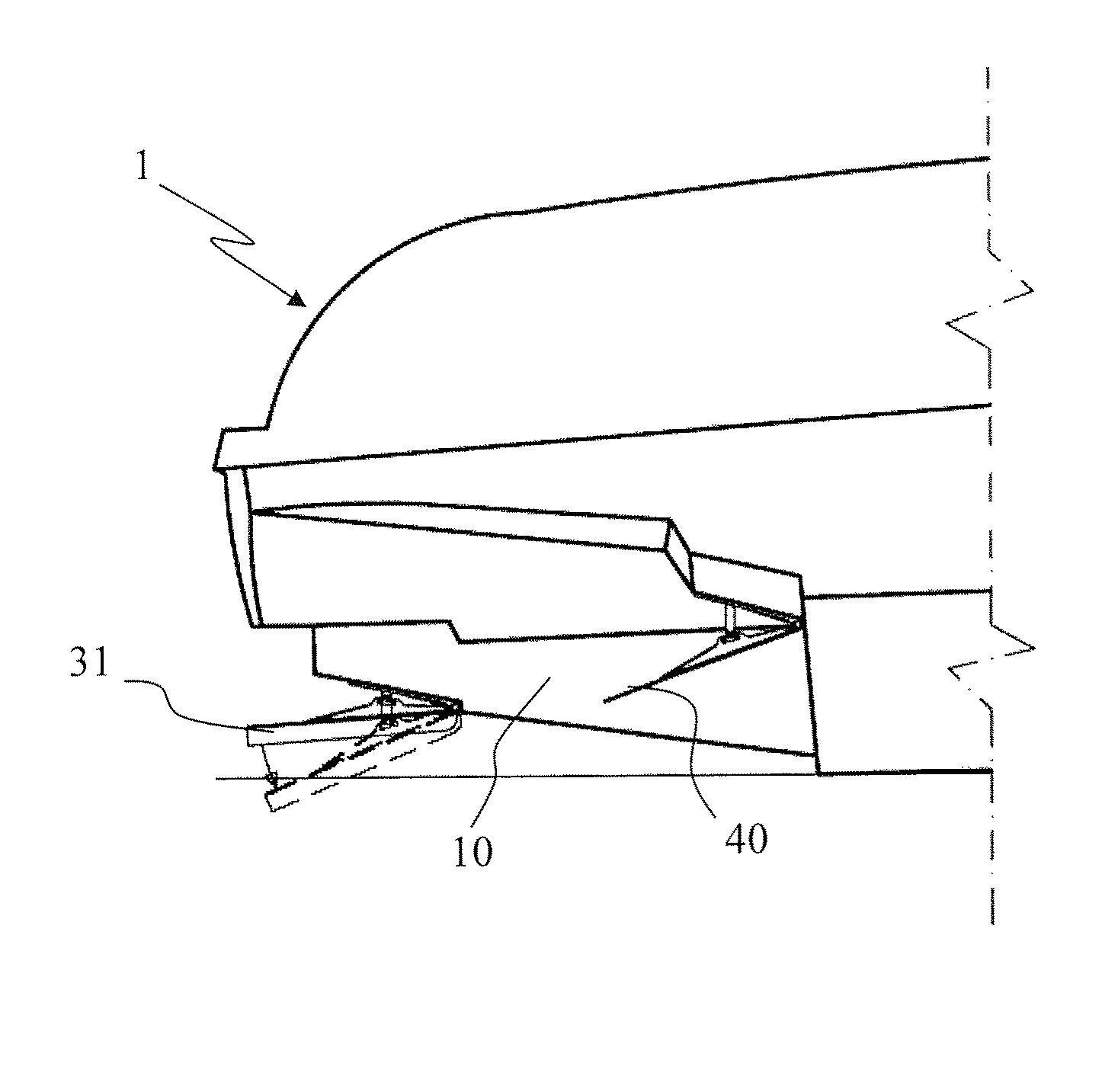 High performance planing hull provided with a trim tab system