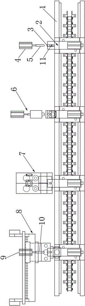Assembly device for ABS sensor head chips