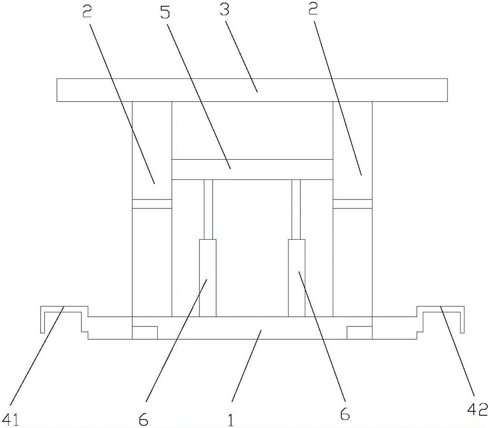 Jacking mechanism between steel-structure floor frames