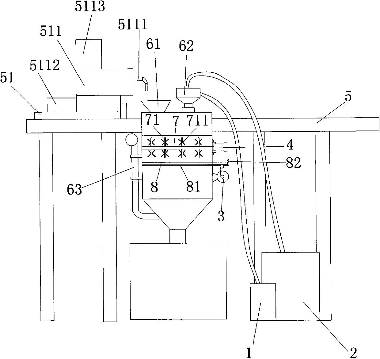 Improved cable machining discharging device
