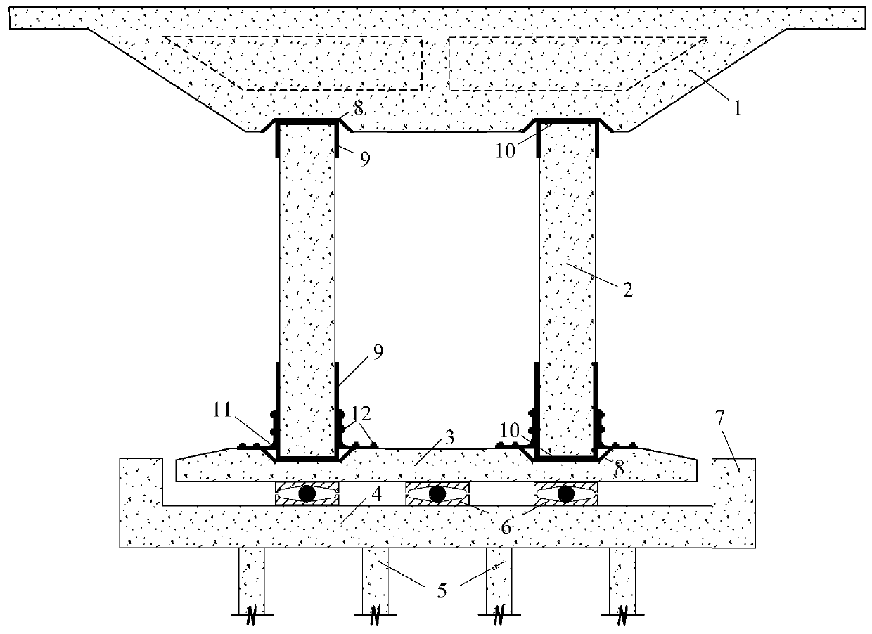 A double-column bridge pier structure with combined application of swing isolation
