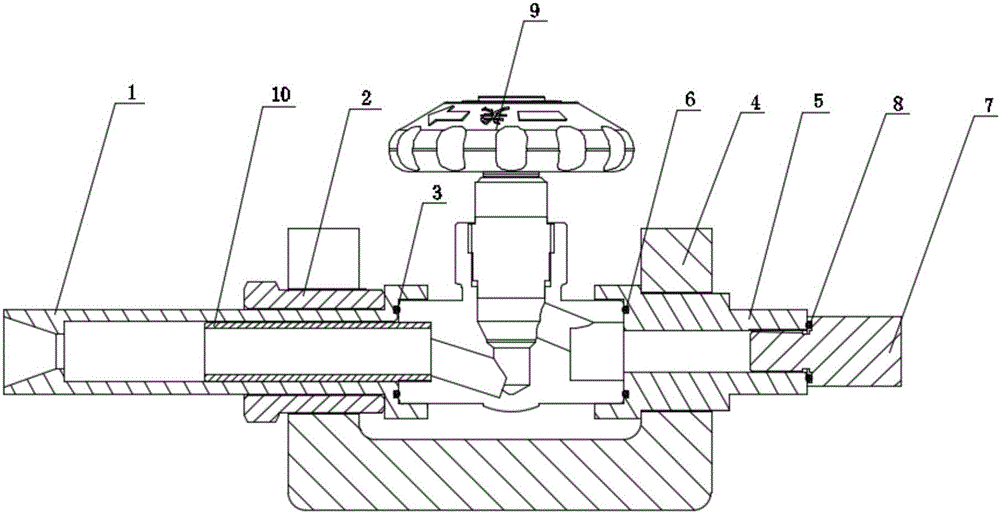 Tightness detection device and method suitable for straight-through stop valve