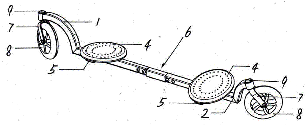 Large-wheel-diameter swinging and twisting type sliding plate