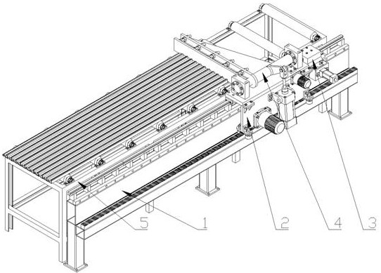 A sawing and sizing device for finished aluminum profiles and a process for sizing aluminum profiles