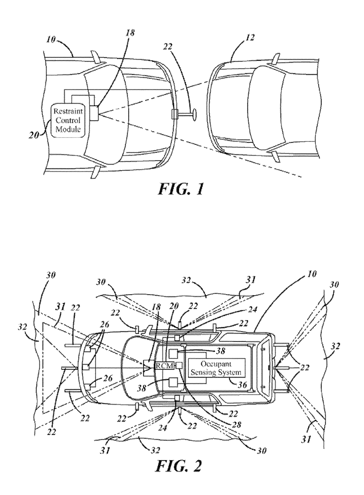 Method for operating a pre-crash sensing system to deploy airbags using confidence factors prior to collision