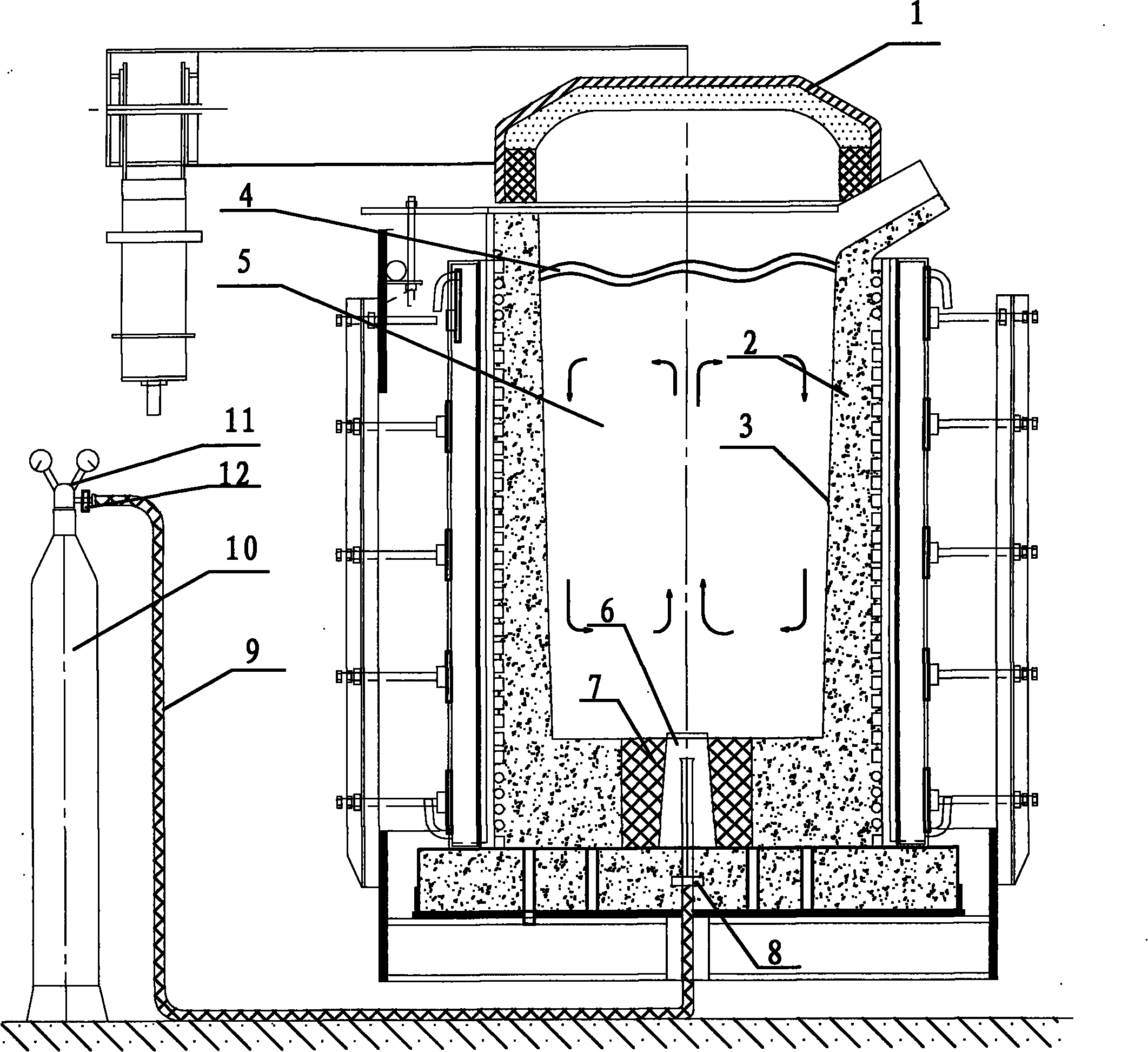 Process method for refining austenitic manganese steel by blowing argon gas into medium frequency induction furnace