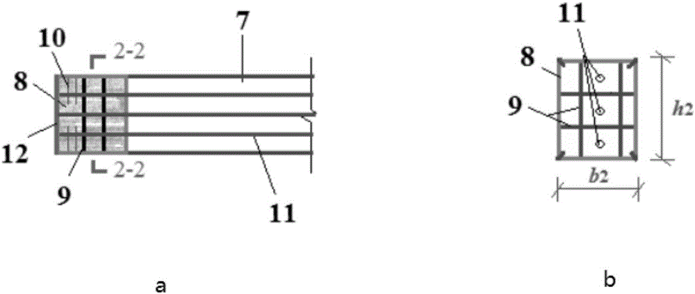 Prestress assembly type high-performance concrete-filled square steel tubular column-concrete beam joint and construction method thereof
