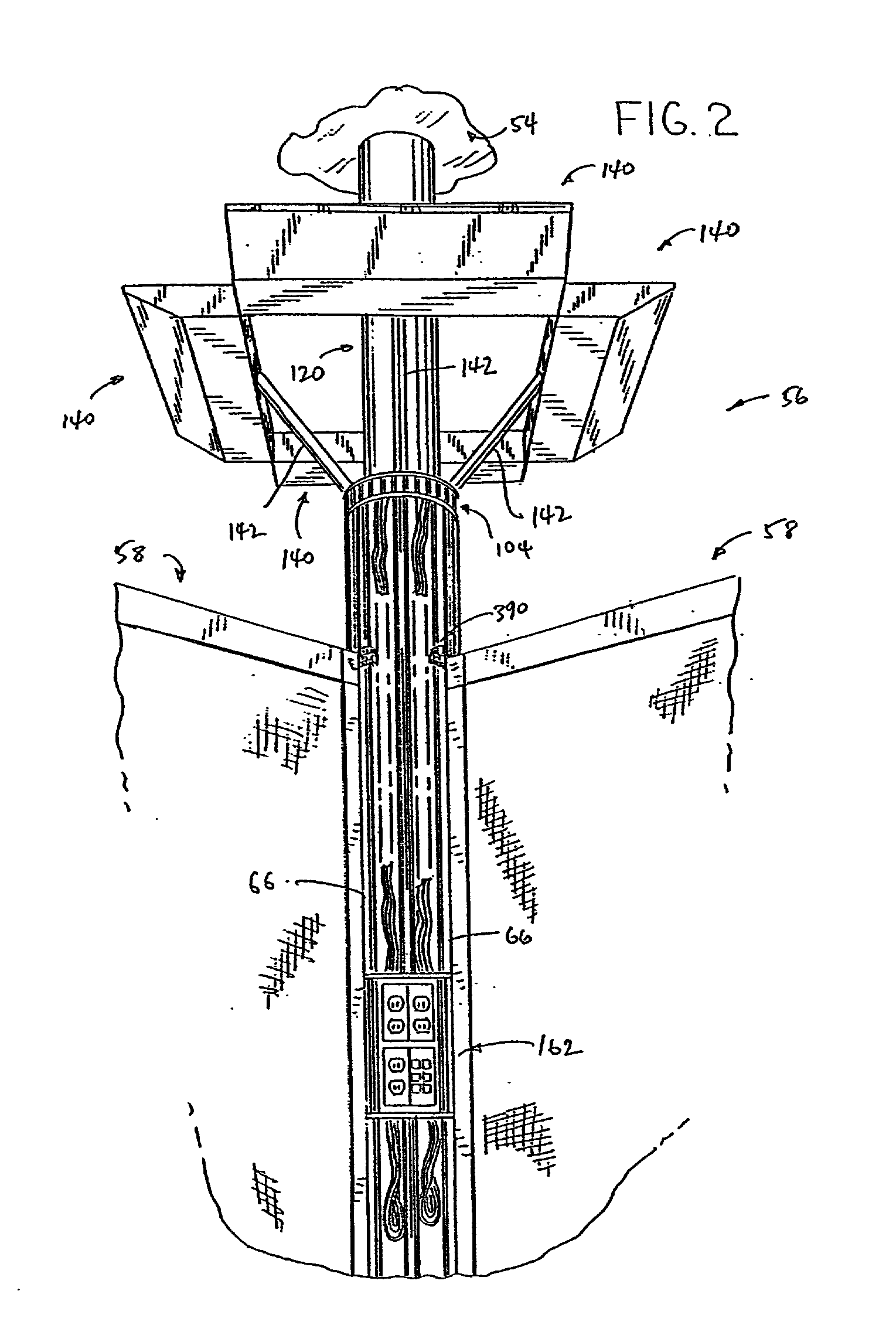 Power and data supply column for a space dividing system