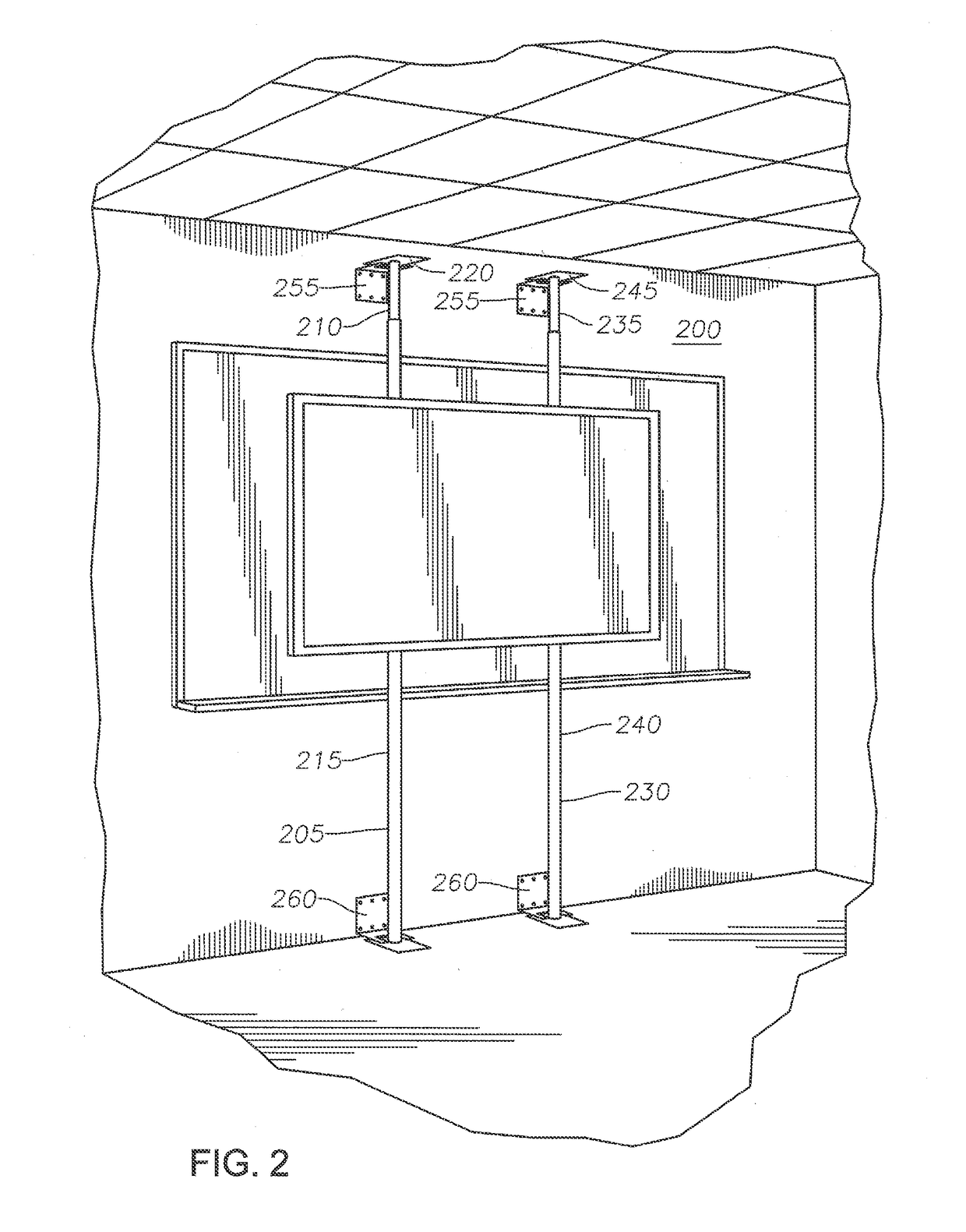 Method and apparatus for mounting an interactive/flat panel display device