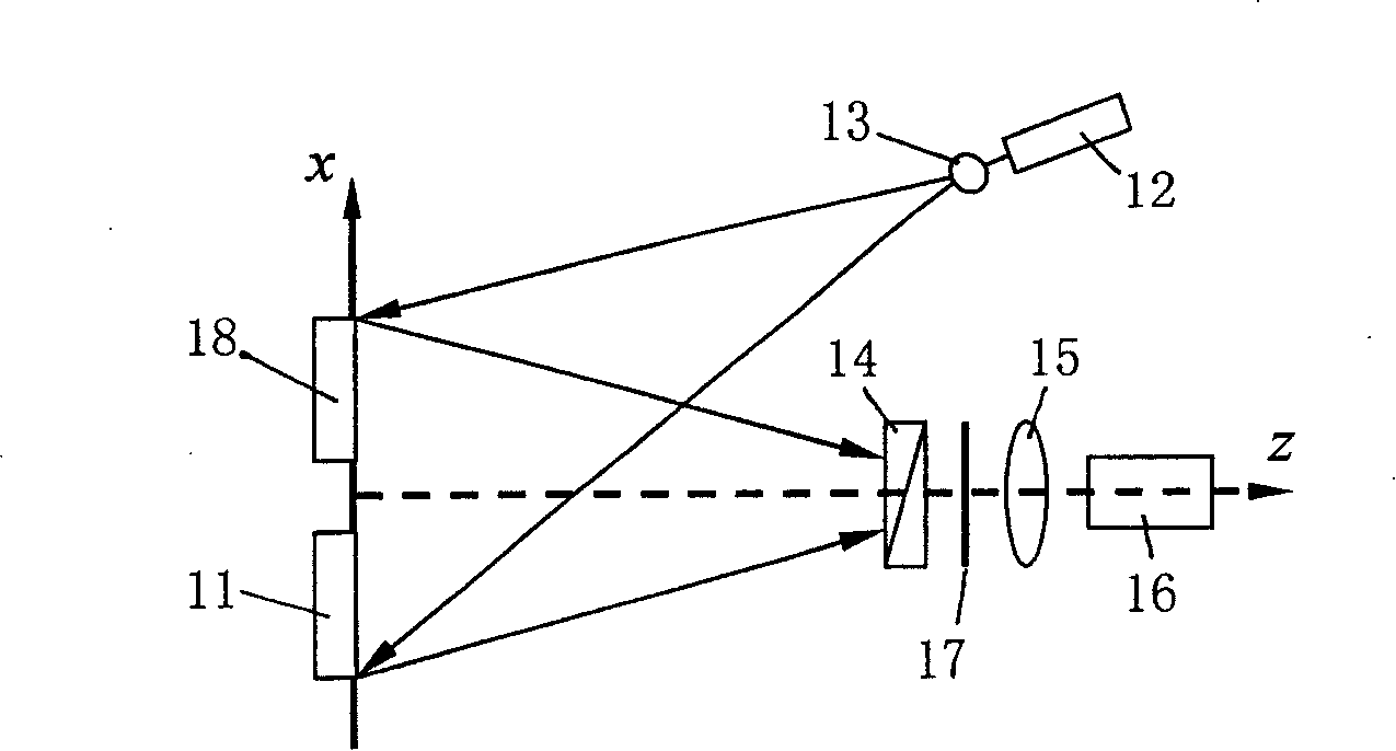 Single-light beam electronic speckle interference two-dimensional detecting method of symmetrical deformation field