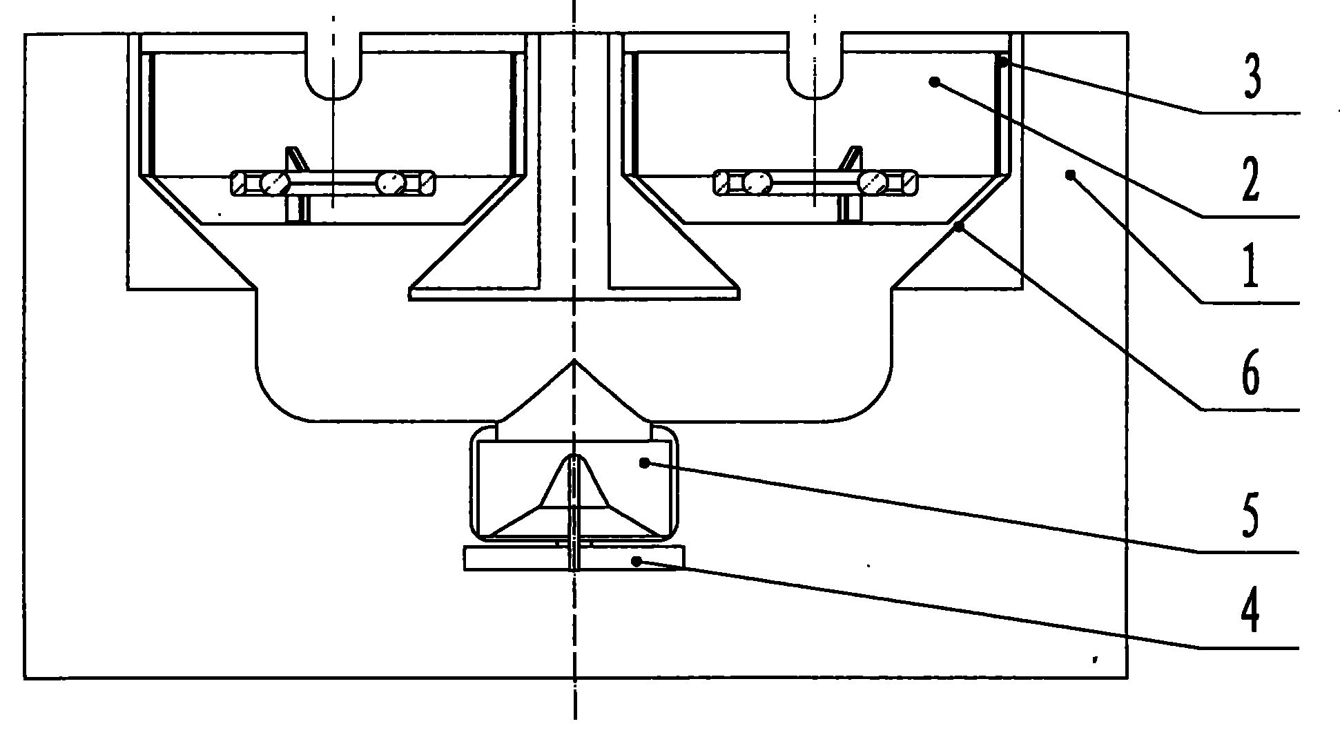 Down draft type oil smoke discharging integrated range machine