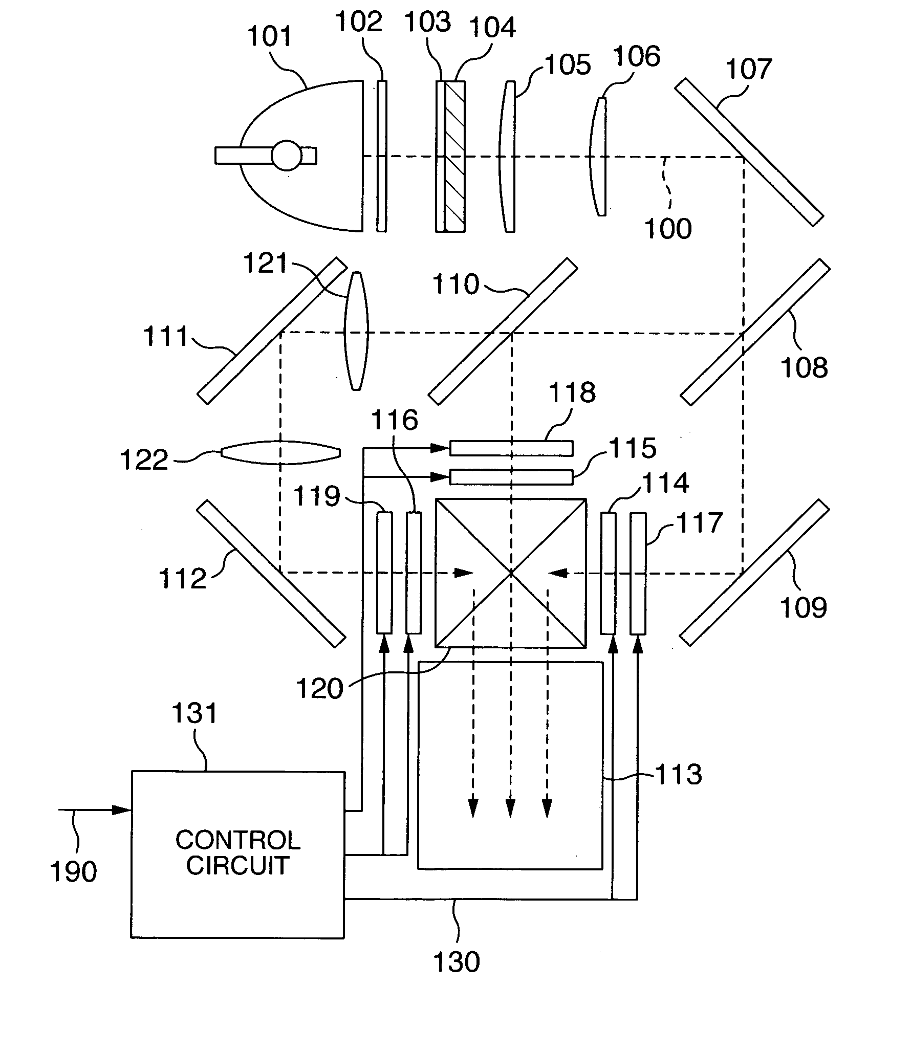 Projection-type display apparatus with wide color reproduction area in any gray scale level