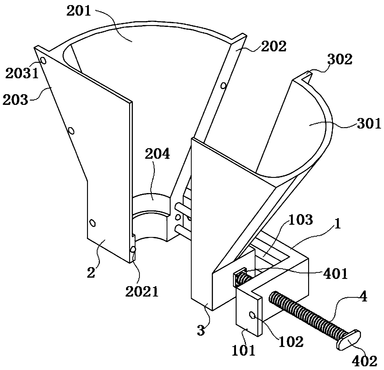 Guide device for mounting water pipe outside building wall