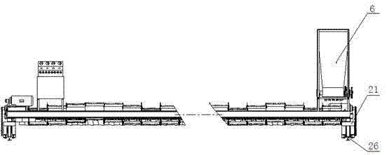 Integral sludge distribution, cutting, throwing and receiving integrated machine