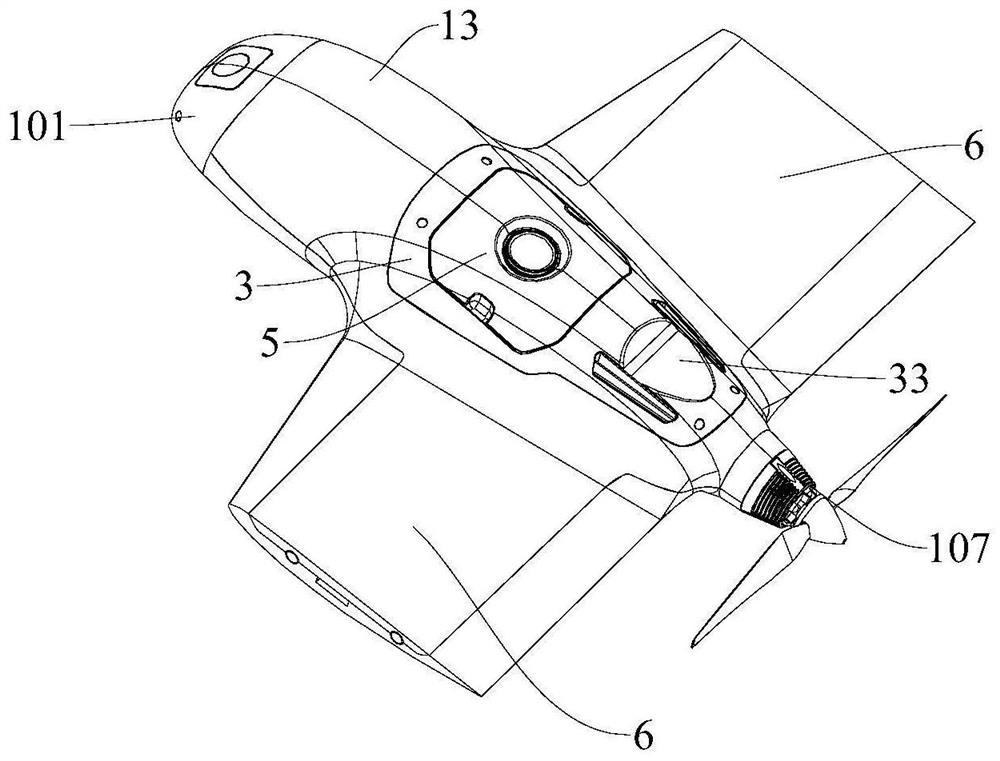 Machine body assembly of unmanned aerial vehicle and unmanned aerial vehicle provided with same