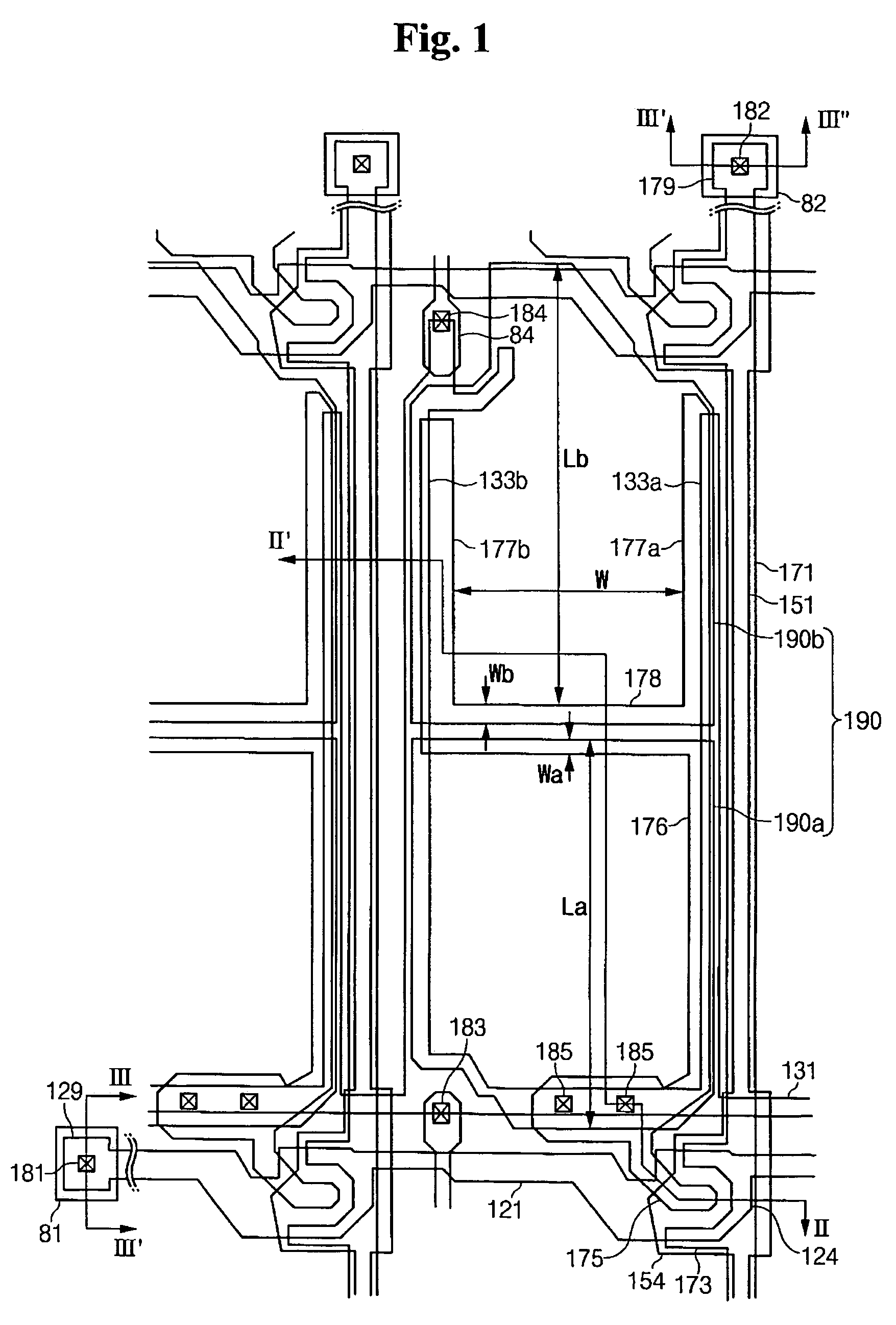 TFT array panel having a two-portion coupling electrode extending from drain electrode in different directions with first portion extending along a gap between two overlapping subpixel electrodes thereon and second portion extending in same direction as data line