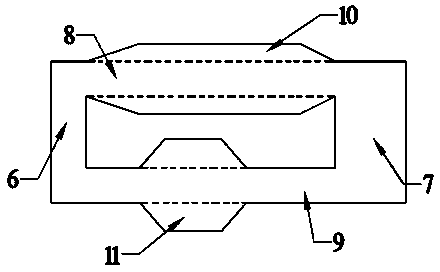 Terahertz wave polarization beam splitter with trapezoidal structures loaded on borders
