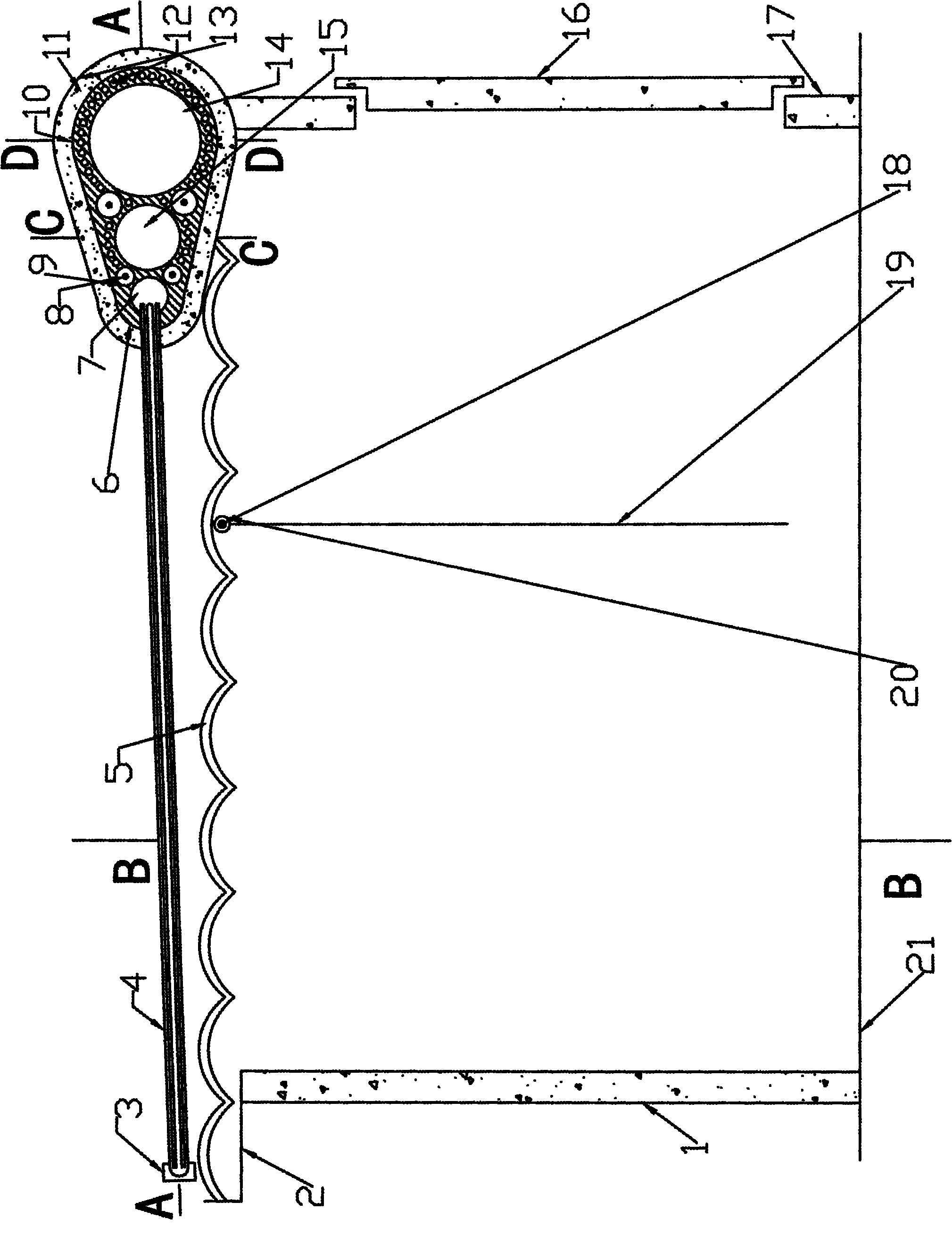 Flat-roofed solar bathroom