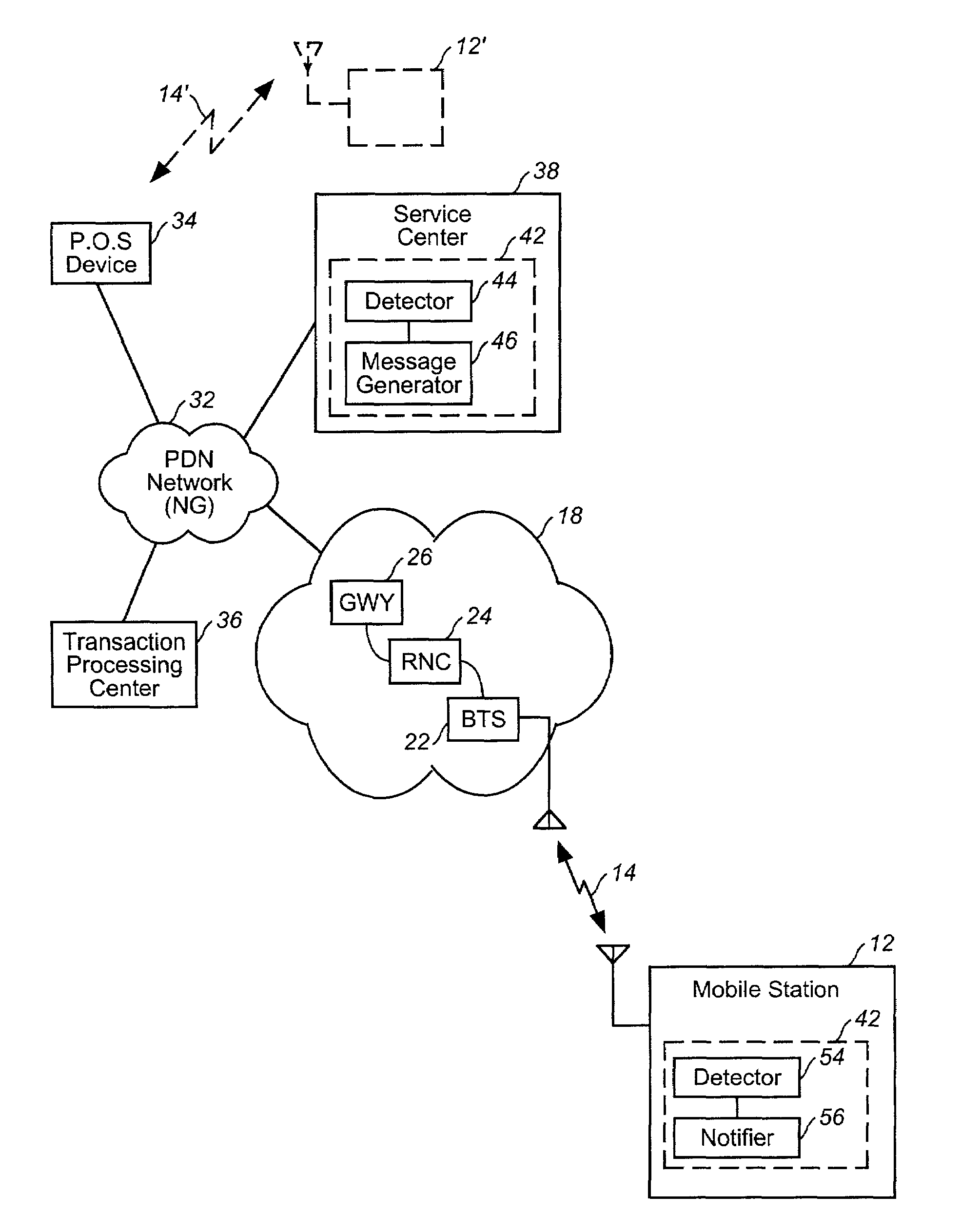 Apparatus, and associated method, for notifying a user in a radio communication system of a commercially-related transaction
