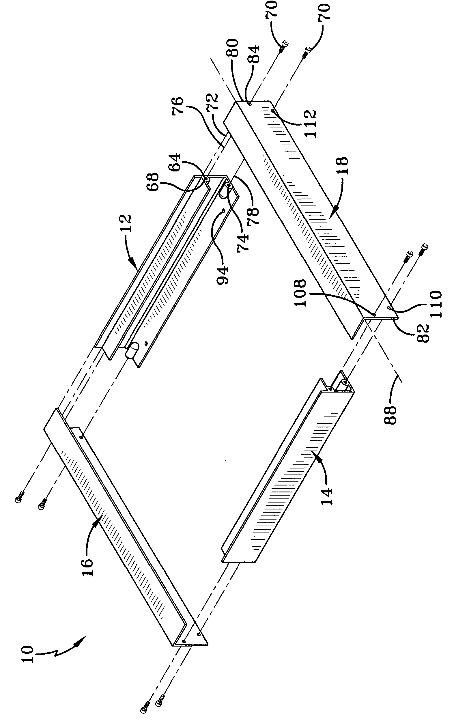 Frame assembly for a photovoltaic panel